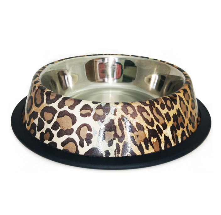 COMEDERO INOX Nº4 ANIMAL PRINT Ø 22CM-64OZ