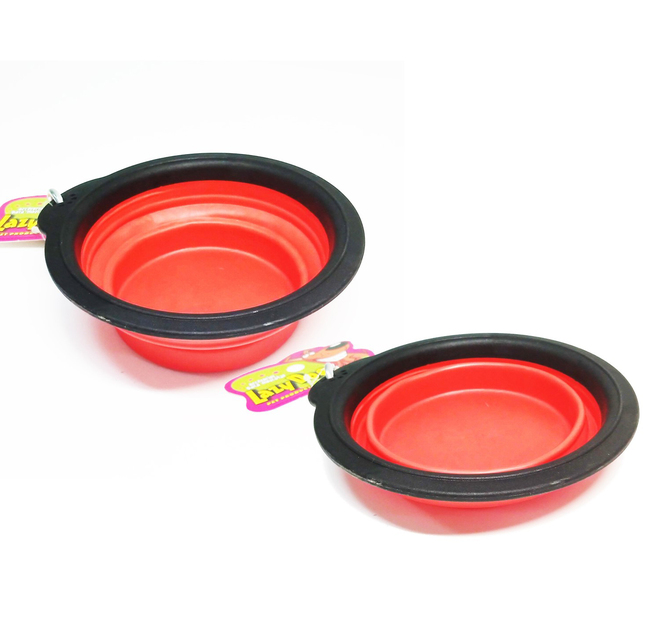 COMEDERO-BEBEDERO P/PERRO PLEGABLE Ø14C