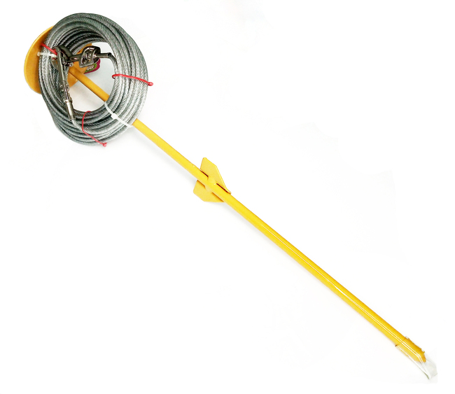 ESTACA METAL C/CABLE ACERO 9 M