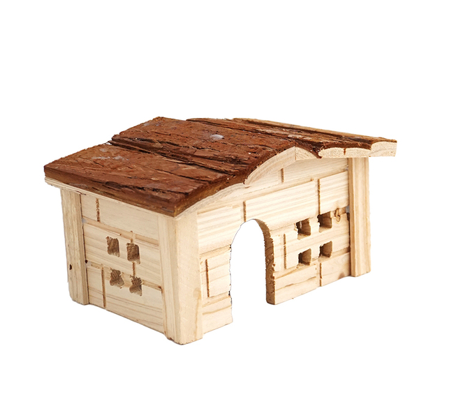 CABAÑA DE MADERA ROEDORES 20x14x12cm