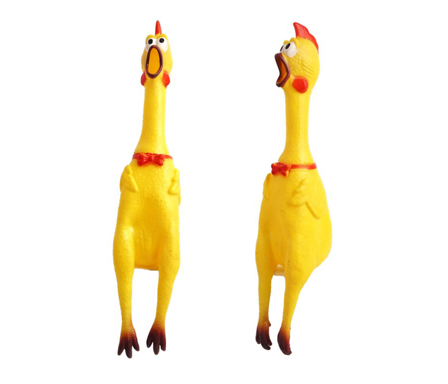 JUGUETE P/PERRO GALLINA VINILICA 42CM