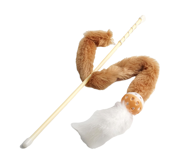 PALITO PLÁSTICO GATOS C/PELOTA; PLUMAS Y CASC