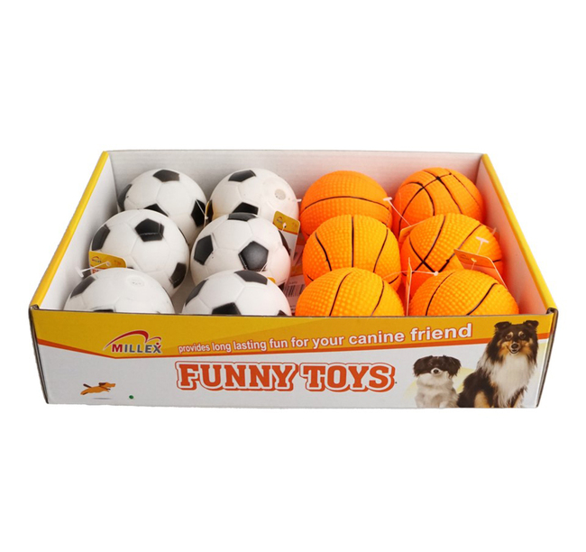 PELOTA VINÍLICA BOX SURTIDO X12UN-6.5CM