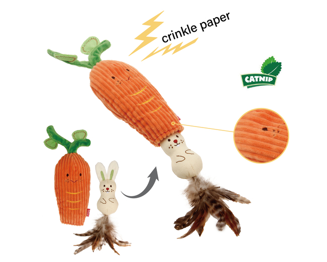 CONEJO+ZANAHORIA C/CATNIP CATCH SCRATCH GIGWI