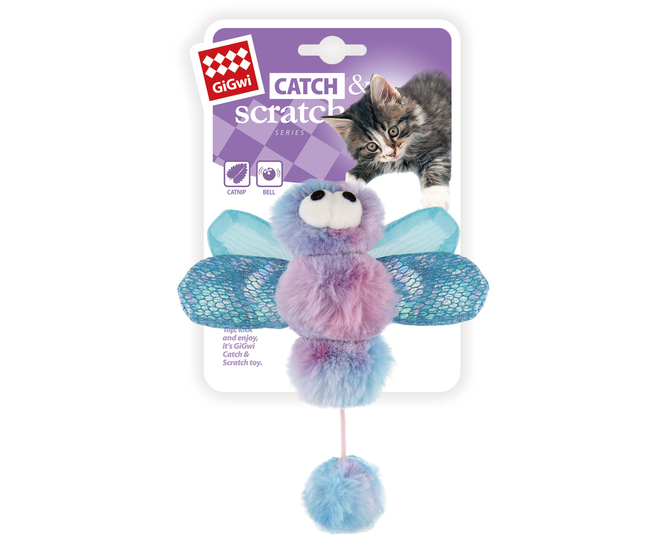 LIBELULA CON CATNIP CATCH AND SCRATCH GIGWI