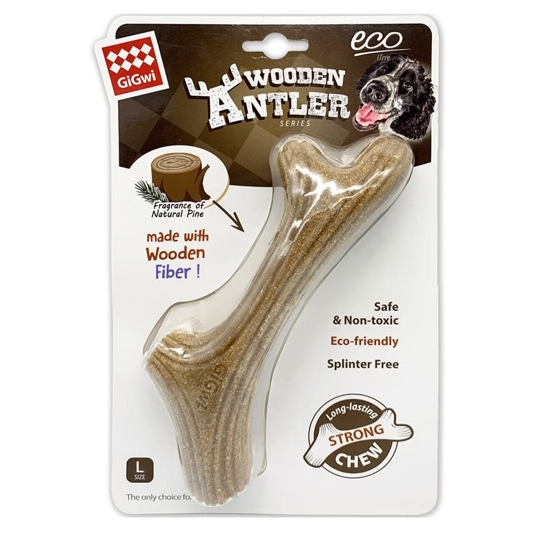 STICK WOODEN ANTLER ECO LINE L GIGWI