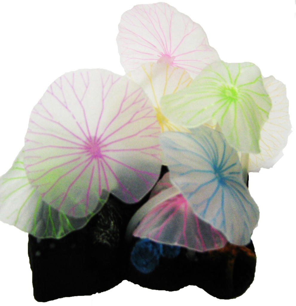 HOJAS DE LOTO SILICONA FLUORESC. MULITICOLOR