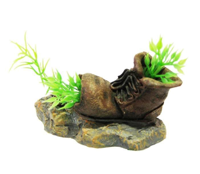 ZAPATO 10X4X5 DE RESINA CON PLANTA