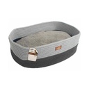 OVAL CAT BED GREY LAMBSWOOL AFP