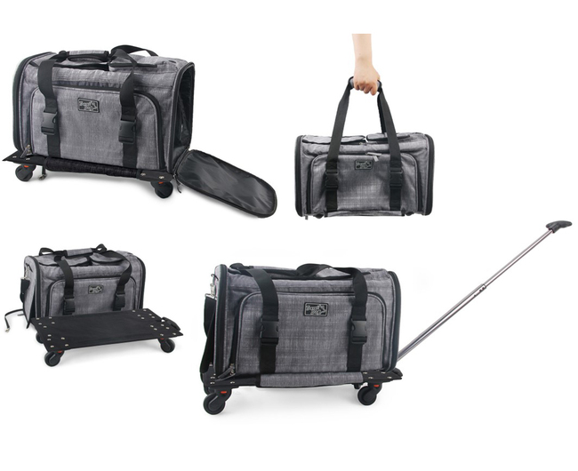 ROLLING EXPANDABLE PET CARRIER TRAVEL DOG AFP