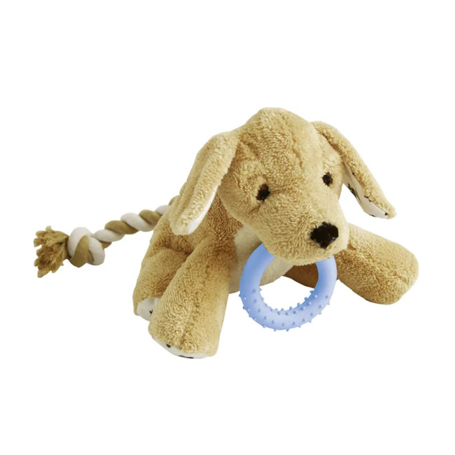 JUGUETE CACHORRO BASTI CON CUERDA FLAMINGO