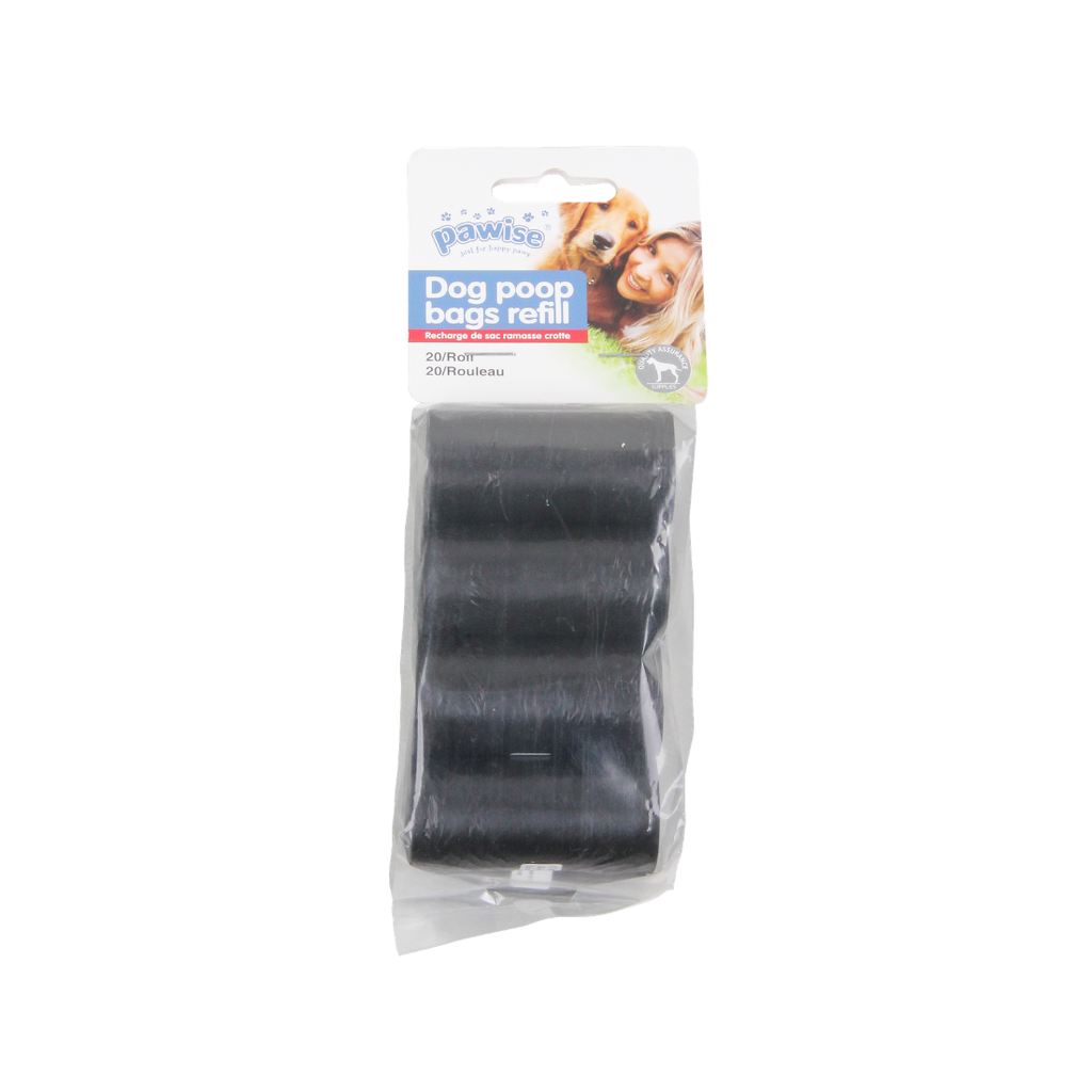 PAWISE DOG WASTE BAG 4*20PCS BLACK