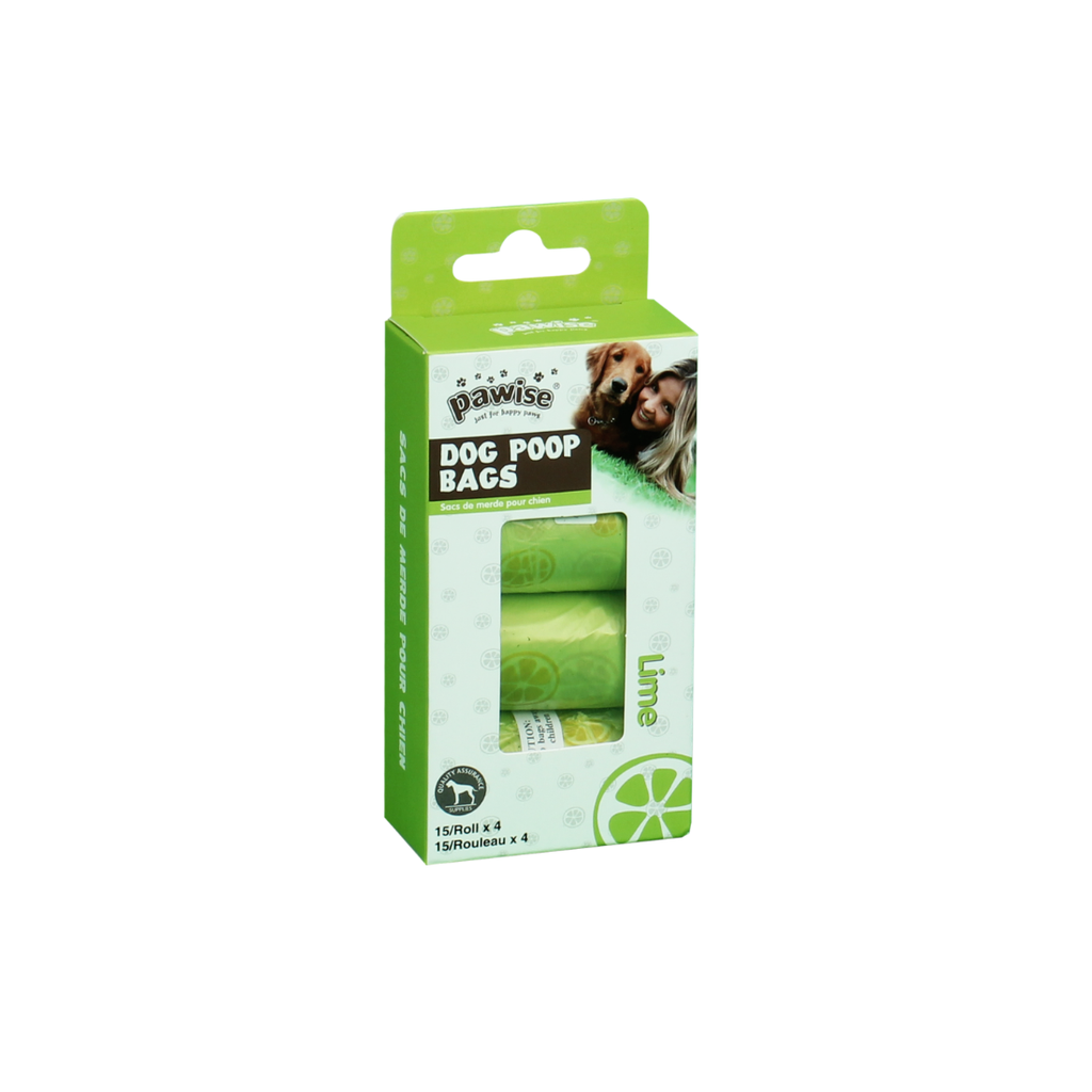 PAWISE POO BAGS SPICE LAVENDER 4ROLLS*15ST-32*19CM PURPLE