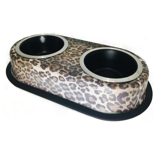 [COI86] COM INOX BASE DOB ANIMAL PRINT LEOP Ø11CM C/U