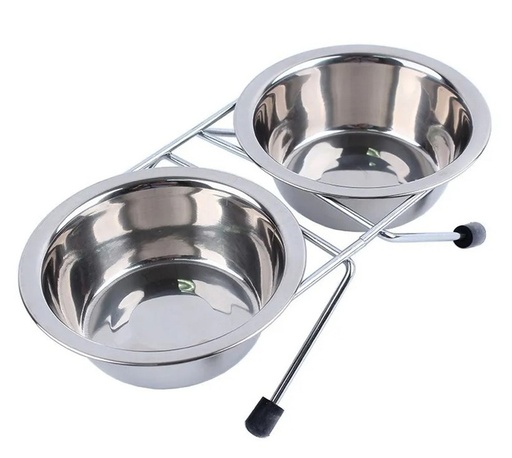 [COID02] COMEDERO INOX DOBLE- Ø21 CM C/U