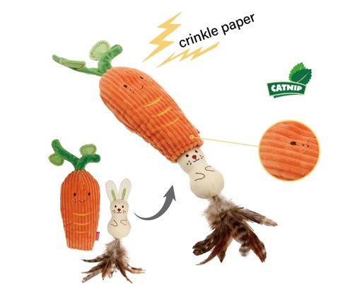[7352] CONEJO+ZANAHORIA C/CATNIP CATCH SCRATCH GIGWI