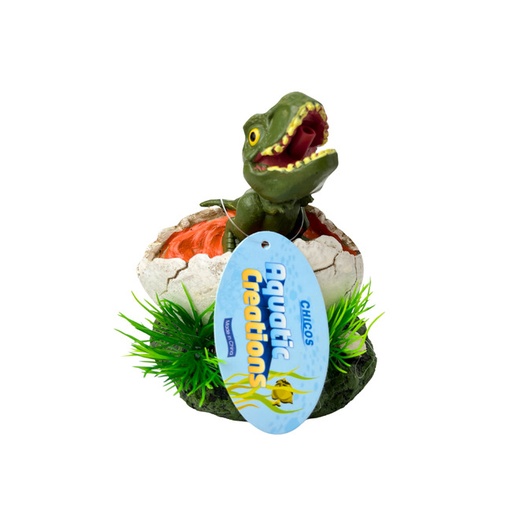 [CH30124] DINOSAURIO ECLOSIONADO DE RESINA 10x12x8CM