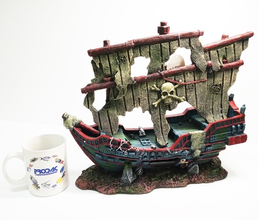 [CH22252M] NAUGRAGIO GALEON PIIRATA MEDIUM 39X14X33