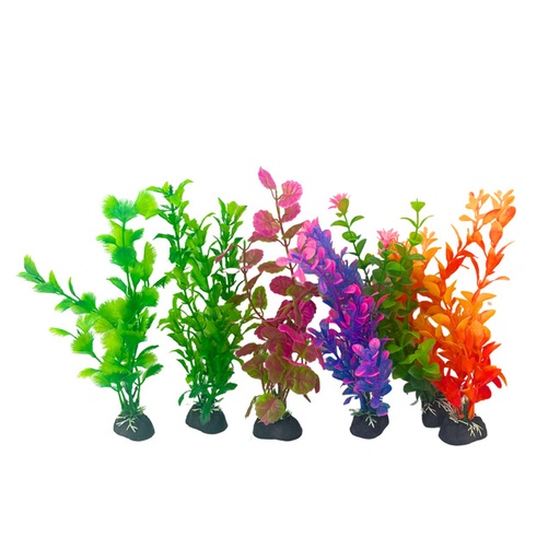 [S851S859] PLANTA PLASTICA  COLOR SURTIDO x6 uni. 20CM