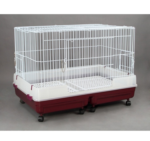 [709] JAULA EXIBIDORA C/RUEDAS Y BASE PLAST 90X60X6