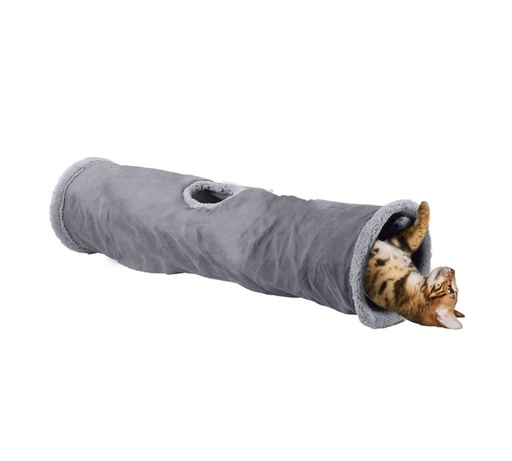 [AFP2110] FIND ME CAT TUNNEL 120CM GREY/TAN LAM AFP