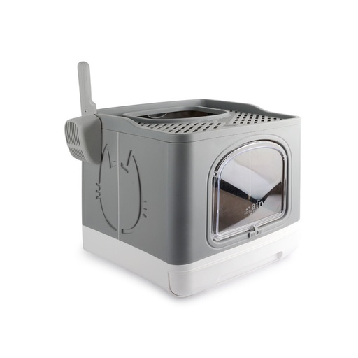 [2497] FOLDABLE CAT LITTER BOX GREY GO FRESH AFP