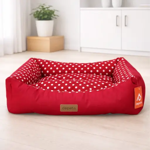 [DP10359] CAMA ROJA CON LUNARES 70x55x22CM - DEPETS