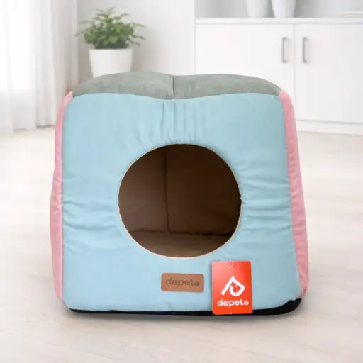 [DP47818] CUEVA VERDE; ROSA Y BEIGE 41x41x37CM - DEPETS