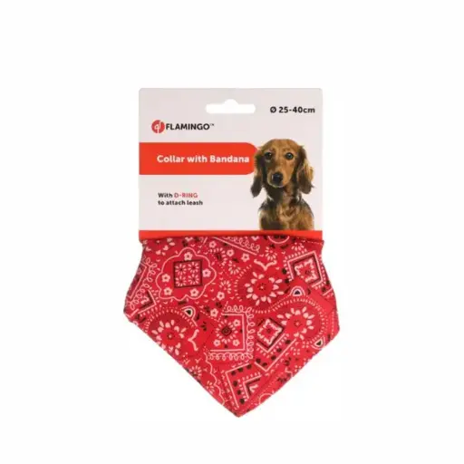 [505759] COLLAR CON BANDANA PINTO ROJO FLAMINGO