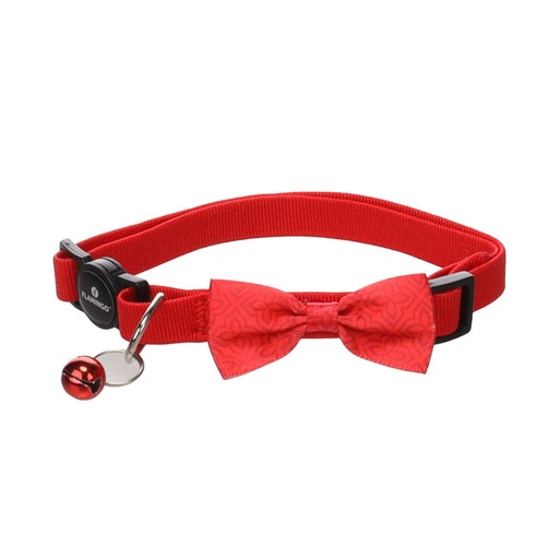 [561737] COLLAR CON LAZO CASTOR ROJO FLAMINGO