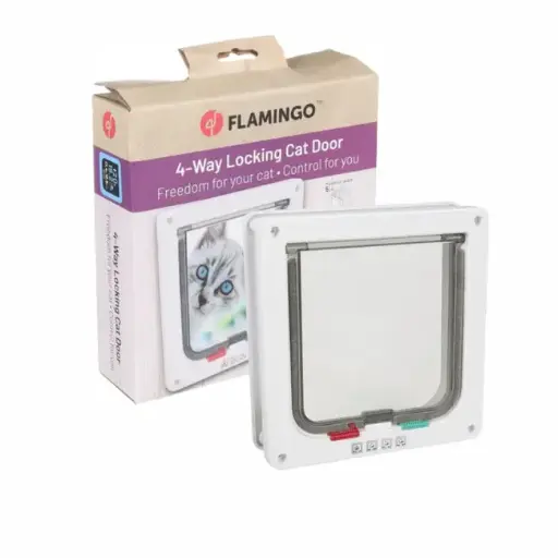 [507514] PUERTA PARA GATOS 4 POS. TAMI BLANCO FLAMINGO