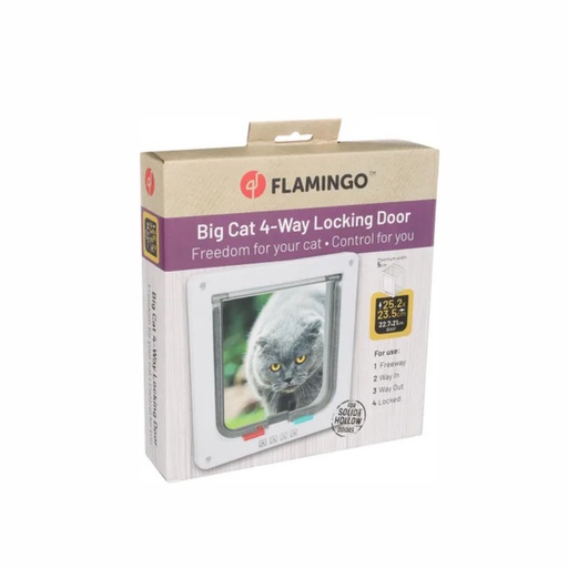 [507516] PUERTA PARA GATOS 4 POS.TAMI BLANCO FLAMINGO