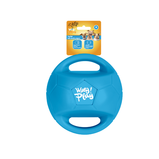 [6611] AFP WAG PLAY - TUG BALL MEDIUM BLUE